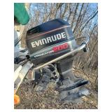 Boat Apache Seamaster Deck Boat with Evinrude 200HP Vindicator Outboard Motor and Stainless Steel two Axel Trailer