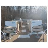 Boat Apache Seamaster Deck Boat with Evinrude 200HP Vindicator Outboard Motor and Stainless Steel two Axel Trailer