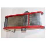 Adjustable Red Mandoline Slicer with Safety Holder