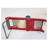 Adjustable Red Mandoline Slicer with Safety Holder