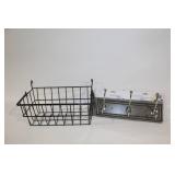 Decorative Wire Basket and Hook Rail Set