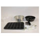 Baking Essentials Set with Pans, Squeeze Bottles, and Cookie Cutters
