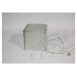 Glass Block Table Lamp with Power Cord and Bulb Socket