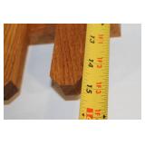 Oak Wood Wall-Mount Shelf Rack with Pegs