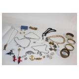 Assorted Costume Jewelry Collection including Necklaces, Bracelets, and Earrings