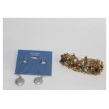 Assorted Costume Jewelry Collection including Necklaces, Bracelets, and Earrings