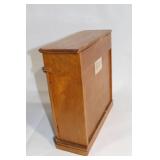 Vintage Wooden Jewelry Box with Floral Glass Doors