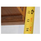 Vintage Wooden Jewelry Box with Floral Glass Doors