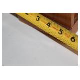 Vintage Wooden Jewelry Box with Floral Glass Doors