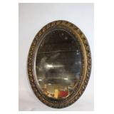 Ornate Gold and Black Oval Wall Mirror