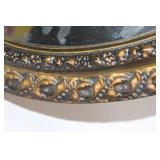 Ornate Gold and Black Oval Wall Mirror