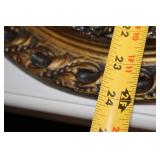 Ornate Gold and Black Oval Wall Mirror