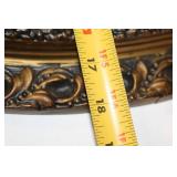 Ornate Gold and Black Oval Wall Mirror