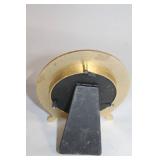 Vintage Gold-Toned Round Photo Frame with Red Detailing