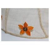 Decorative Mesh Food Cover with Orange Flower Accents