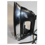 Used Black Steam Iron with Adjustable Settings and Power Cord