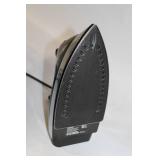Used Black Steam Iron with Adjustable Settings and Power Cord