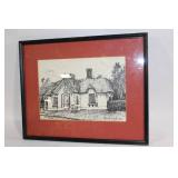 Framed Sketch of Deenagh Lodge Killarney by Barry Lynch