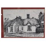 Framed Sketch of Deenagh Lodge Killarney by Barry Lynch