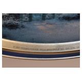 Thomas Kinkade 1997 Decorative Metal Tray with Winter Scene