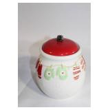 Festive Ceramic Cookie Jar with Holiday Design