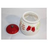 Festive Ceramic Cookie Jar with Holiday Design