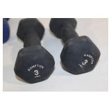 Set of Dumbbells and Everlast Ankle Weights