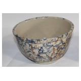 Set of 2 Vintage Stoneware Bowls with Blue and Brown Speckled Design