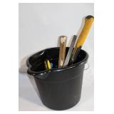 Assorted Hand Tools Set with Screwdrivers, Hammers, and Pipe Wrench