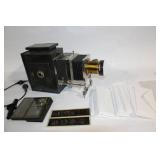 Antique Stereopticon Lantern Projector with Glass Slides and Envelopes