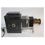Antique Stereopticon Lantern Projector with Glass Slides and Envelopes