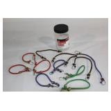 Set of 10 Assorted Color Stretch Cords with Hooks