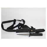 Tactical Knife with Nylon Sheath and Adjustable Strap