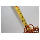 Vintage Wooden Bird Cage with Porcelain Feeding Cups