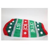 Merry & Bright Christmas Pet Sweater with "On The Nice List" Design