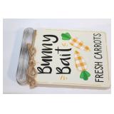 Easter Decor Set with Bunny Bait Sign and Carrot Truck