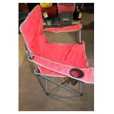 Red Folding Camp Chair with Cup Holder