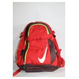Red and Brown Nike Backpack with Lime Green Interior