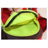 Red and Brown Nike Backpack with Lime Green Interior