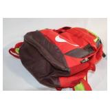 Red and Brown Nike Backpack with Lime Green Interior