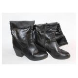 Pair of Black Ankle Boots with Chunky Heels - Size 8