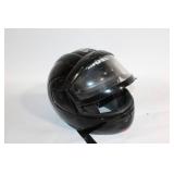 Used Mossi Black Motorcycle Helmet, Size M