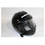 Used Mossi Black Motorcycle Helmet, Size M