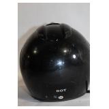 Used Mossi Black Motorcycle Helmet, Size M