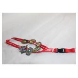 Collection of 6 Softball Trading Pins on Red Lanyard