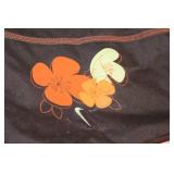 Brown Drawstring Backpack with Floral Design