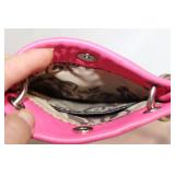 Pink Faux Leather Crossbody Bag with Chain Strap
