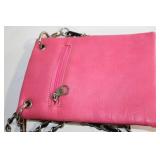 Pink Faux Leather Crossbody Bag with Chain Strap