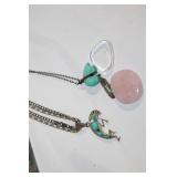 Collection of Handmade Jewelry, Carved Box, and Decorative Items