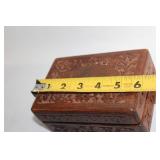 Collection of Handmade Jewelry, Carved Box, and Decorative Items